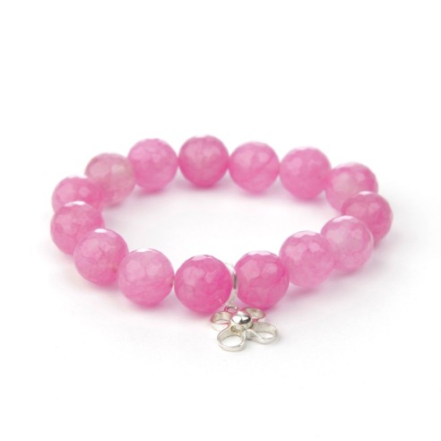 Pulsera contra el cancer de mama agata rosa