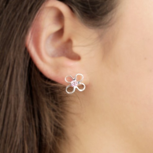 Joyas Solidarias contra el cancer |Pendientes Flor de Vida de plata