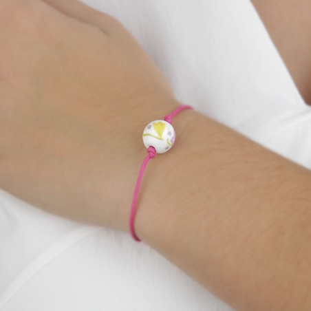 Pulsera solidaria Fantasia Flor Rosa