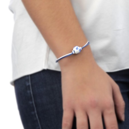 Pulsera solidaria cancer de mama Suerte Buho Azul