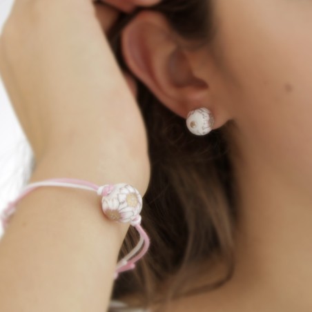 Juego pulsera y pendientes Flores