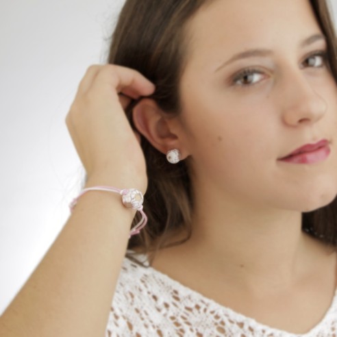 Pulsera solidaria cancer de mama Suerte Buho Azul