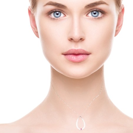 Colgante de Plata y Rubí cancer de mama