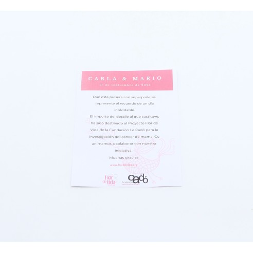 Pulsera con superpoderes con tarjeta personalizada