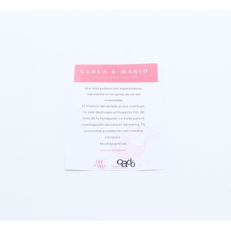 Pulsera con superpoderes con tarjeta personalizada