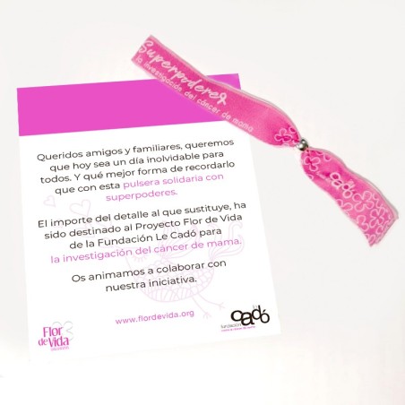 Pulsera Con Superpoderes contra el cáncer de mama