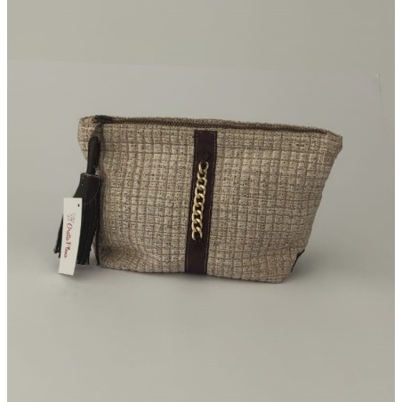 Cartera solidaria en tejido beige