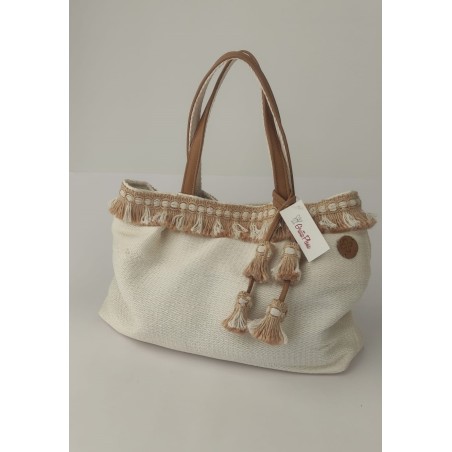 Bolso solidario en tejido de rafia