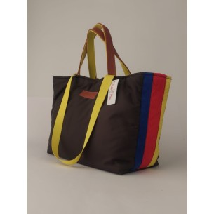 copy of Bolso blanco con cintas marrón y negro 2/100