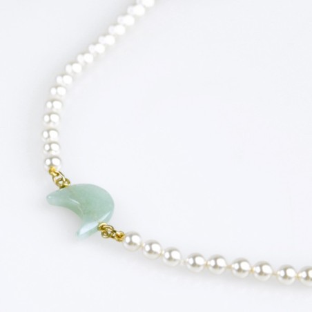 Collar luna Aguamar Flor de Vida