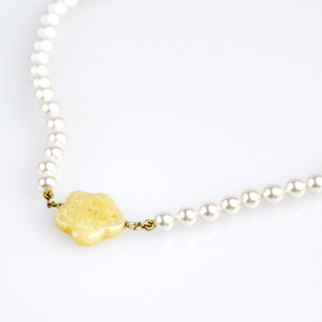 Collar Nube Amarilla Flor de Vida