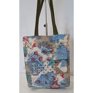 Bolso solidario, tote bag hecha con loneta. Flor de Vida. Hecha a mano 2