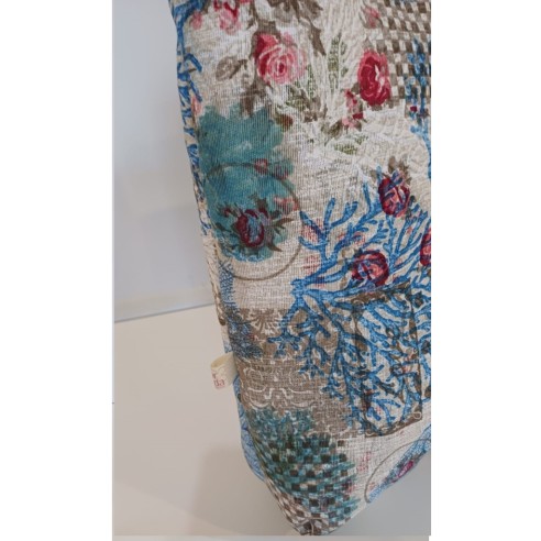 Bolso solidario, tote bag hecha con loneta. Flor de Vida. Hecha a mano