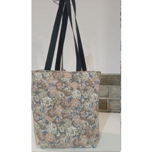 Bolso solidario, tote bag hecha con loneta. Flor de Vida. Hecha a mano