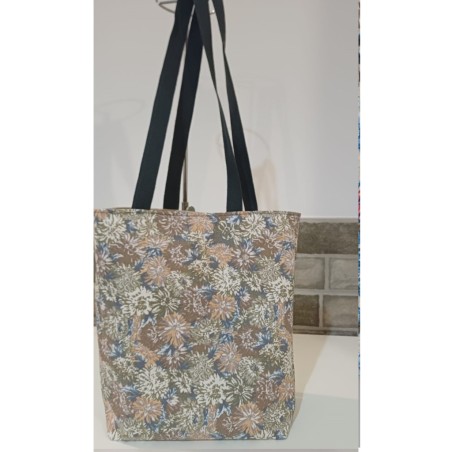 Bolso solidario, tote bag hecha con loneta. Flor de Vida. Hecha a mano