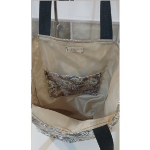 Bolso solidario, tote bag hecha con loneta. Flor de Vida. Hecha a mano 2