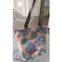 Bolso solidario, tote bag hecha con loneta. Flor de Vida. Hecha a mano