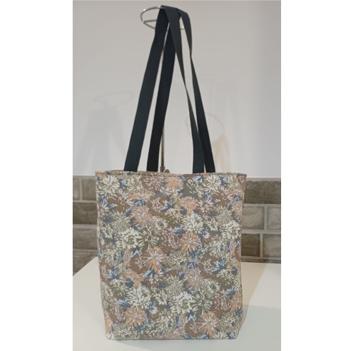 Bolso solidario, tote bag hecha con loneta. Flor de Vida. Hecha a mano