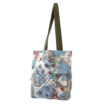 Bolso solidario, tote bag hecha con loneta. Flor de Vida. Hecha a mano