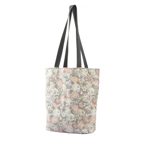 Bolso solidario, tote bag hecha con loneta. Flor de Vida. Hecha a mano