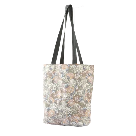 Bolso solidario, tote bag hecha con loneta. Flor de Vida. Hecha a mano