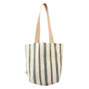 Tote bag solidari de loneta llistada fet a mà