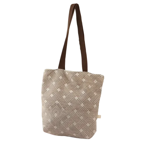Bolso solidario, tote bag hecha con loneta. Flor de Vida. Hecha a mano