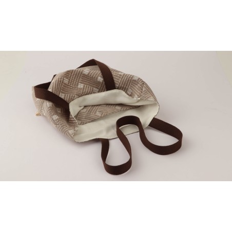 Bolso solidario, tote bag hecha con loneta. Flor de Vida. Hecha a mano